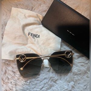 Fendi oversized sunglasses. Cat eye shape.